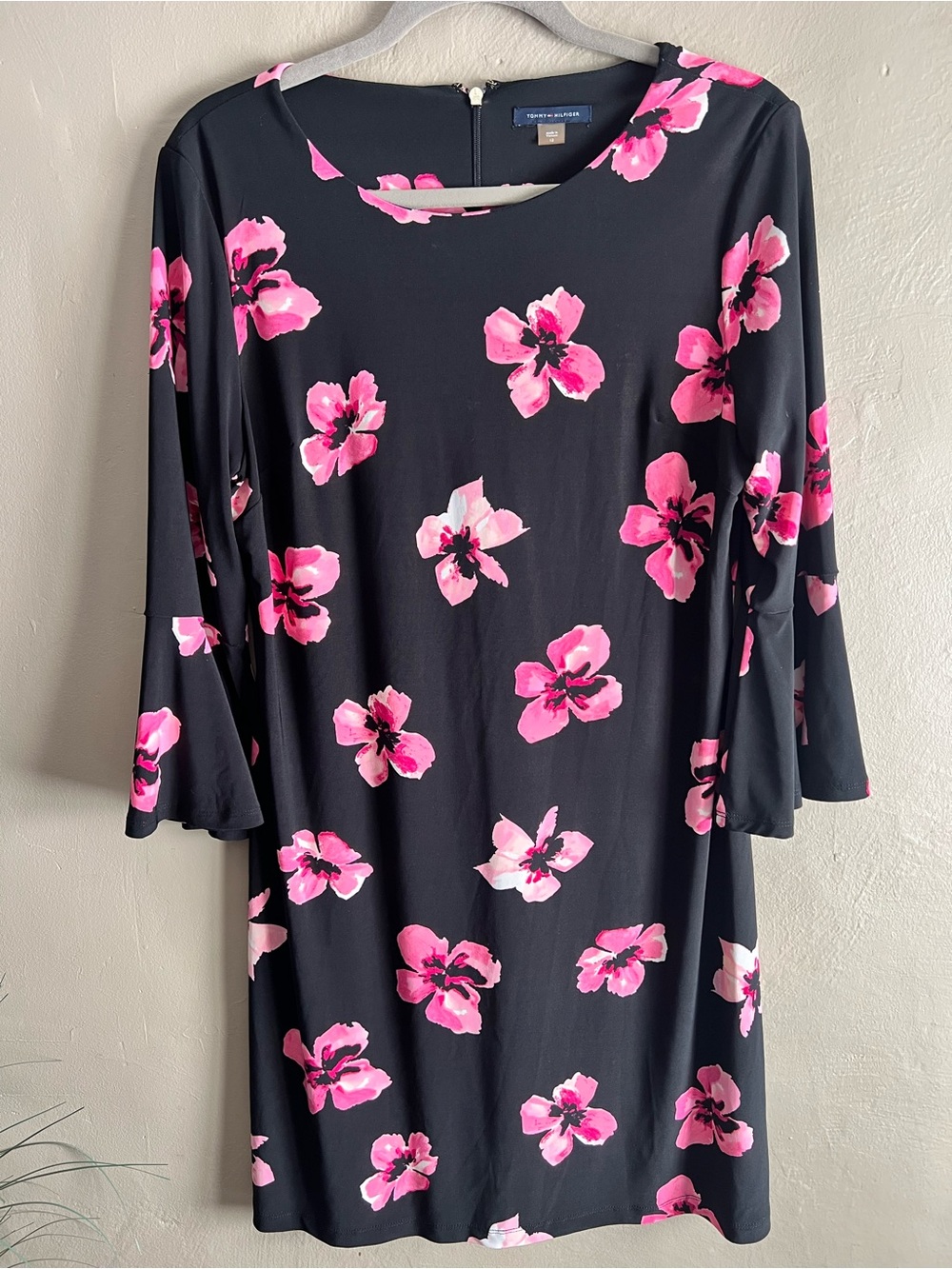 Tommy Hilfiger Black Dress with Pink Floral Pattern